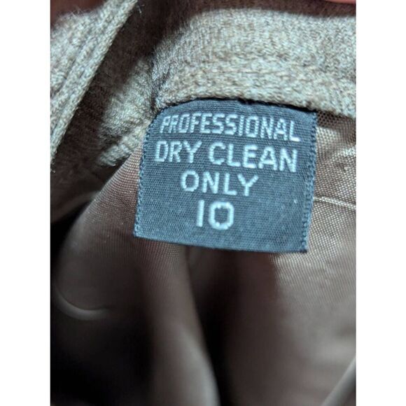 Unbranded Women's Muted Brown Solid Lined Pure Wool Pants Size 10 - Picture 6 of 6